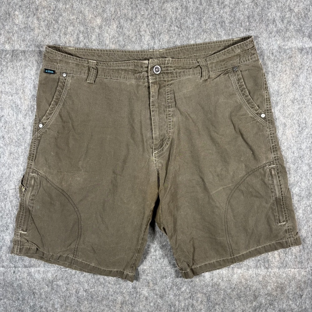 Kuhl Ramblr Shorts Men's 36‎ x 10 Brown Vintage Patina Dye Hike Camp Outdoors